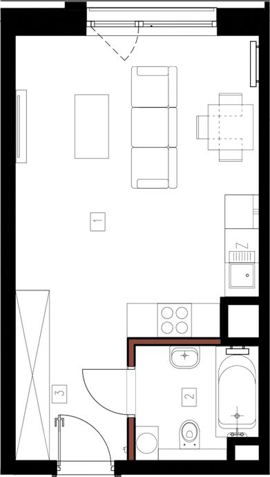 Plan 1 pok. 31m²