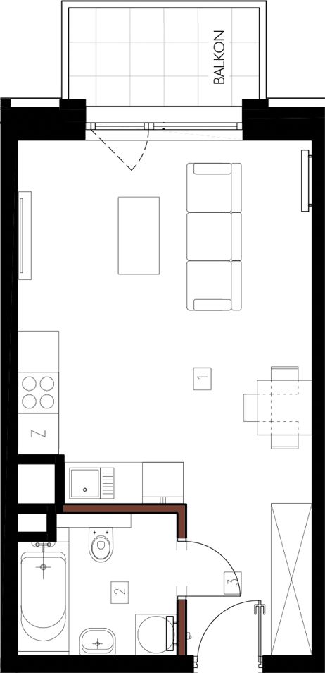 Plan 1 pok. 31m²