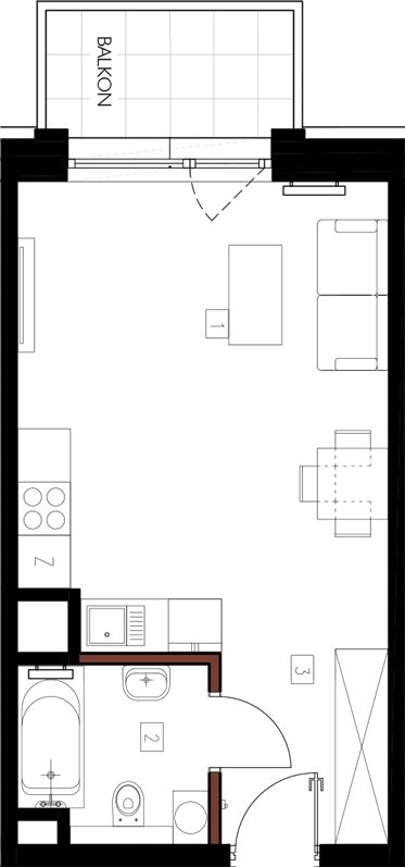 Plan 1 pok. 30m²
