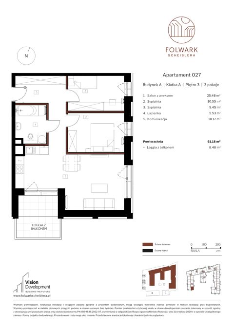 Plan 3 pok. 61m²