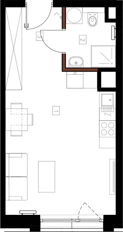 Plan 1 pok. 29m²