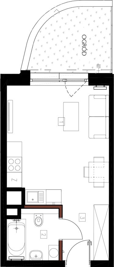 Plan 1 pok. 27m²