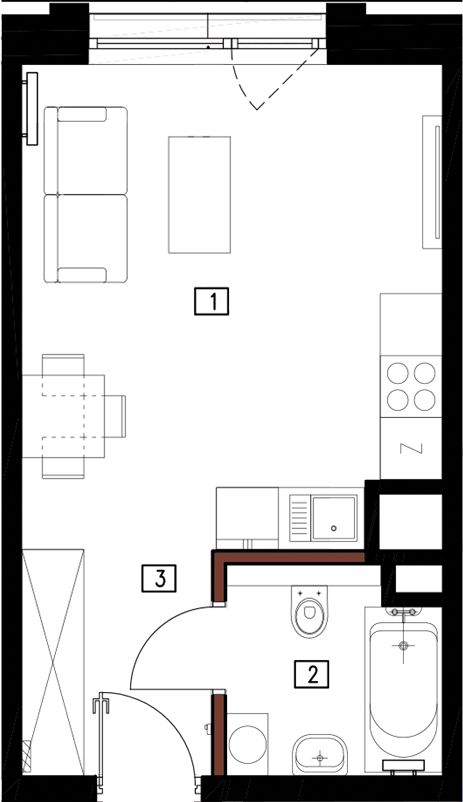Plan 1 pok. 27m²