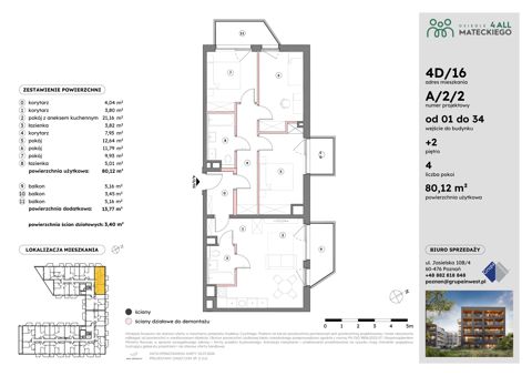 Plan 4 pok. 80m²