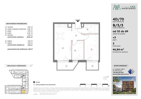 Plan 3 pok. 47m²