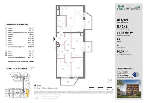 Plan 4 pok. 80m²