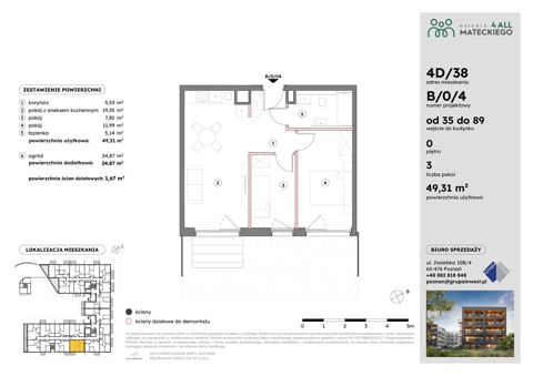 Plan 3 pok. 49m²