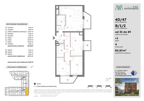 Plan 4 pok. 80m²