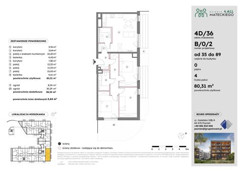 Plan 4 pok. 80m²