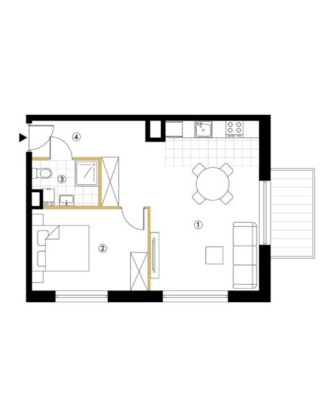 Plan 2 pok. 43m²