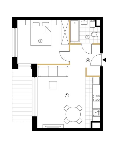Plan 2 pok. 43m²