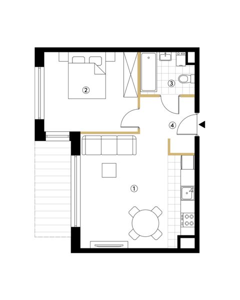 Plan 2 pok. 43m²