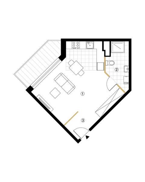 Plan 1 pok. 34m²