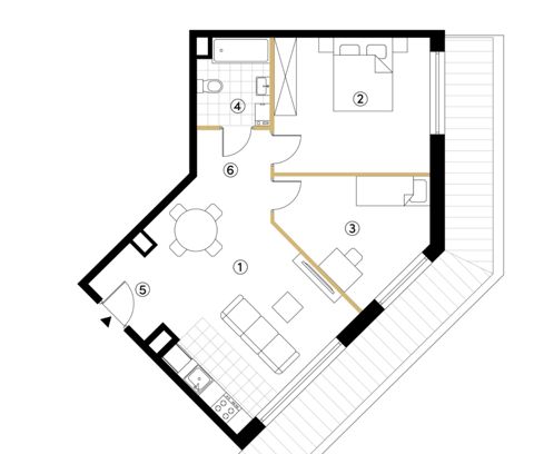 Plan 3 pok. 57m²