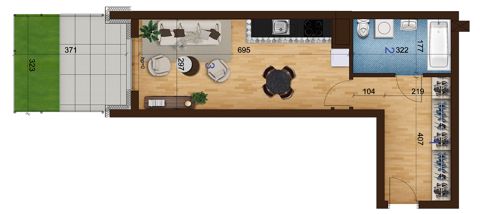 Plan 1 pok. 36m²