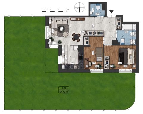 Plan 3 pok. 60m²
