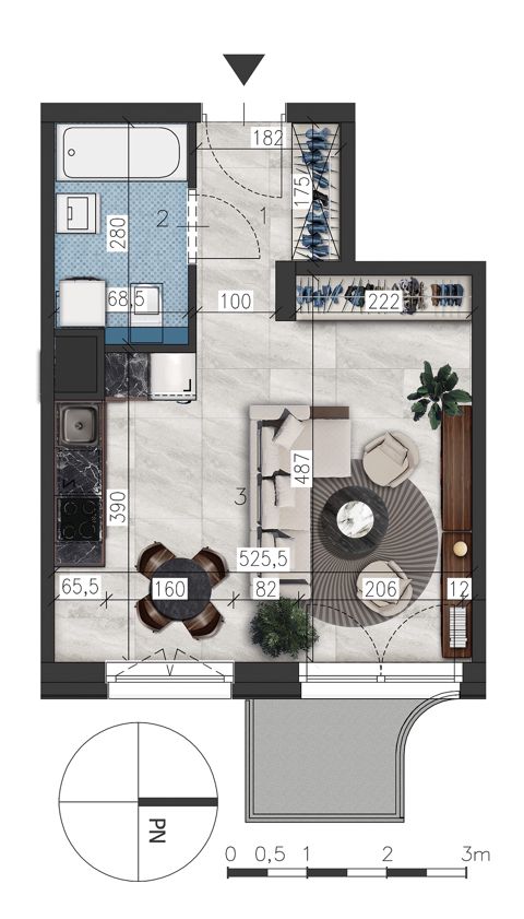 Plan 1 pok. 31m²