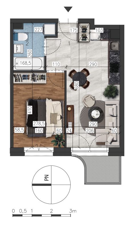 Plan 2 pok. 37m²