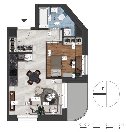 Plan 2 pok. 37m²
