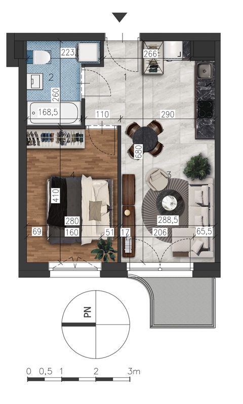 Plan 2 pok. 38m²