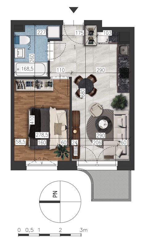 Plan 2 pok. 37m²