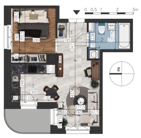 Plan 2 pok. 39m²