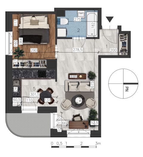 Plan 2 pok. 42m²