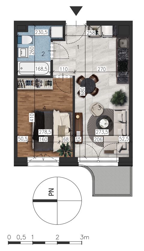 Plan 2 pok. 36m²