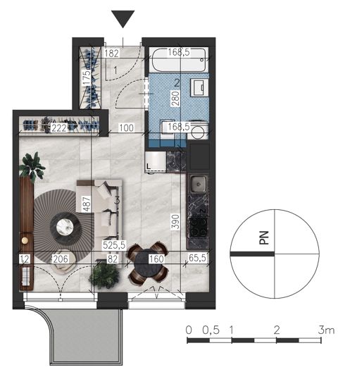 Plan 1 pok. 31m²