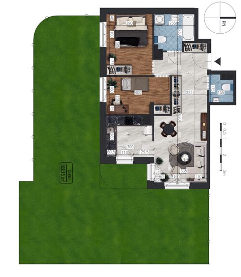 Plan 3 pok. 60m²
