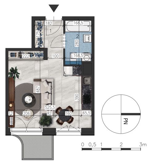 Plan 1 pok. 31m²