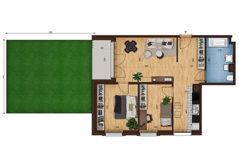 Plan 3 pok. 65m²