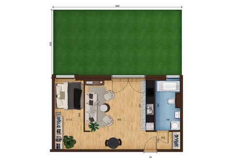 Plan 1 pok. 45m²