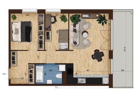 Plan 3 pok. 61m²