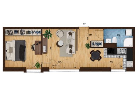 Plan 2 pok. 44m²