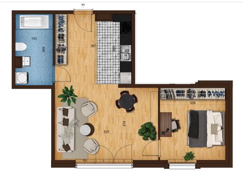 Plan 2 pok. 54m²