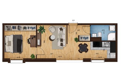 Plan 2 pok. 44m²