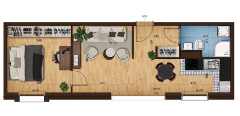 Plan 2 pok. 44m²