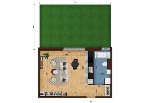 Plan 1 pok. 39m²