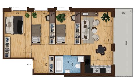 Plan 4 pok. 70m²