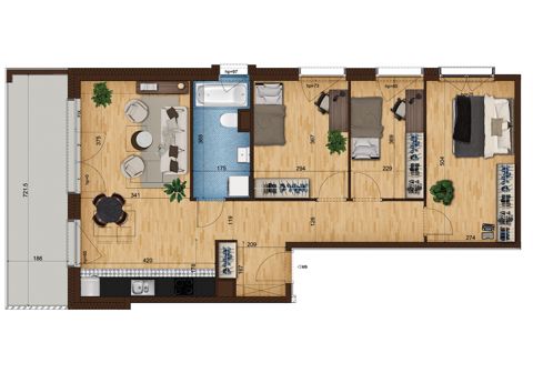 Plan 4 pok. 76m²