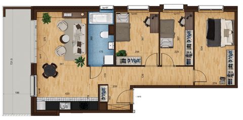 Plan 4 pok. 77m²