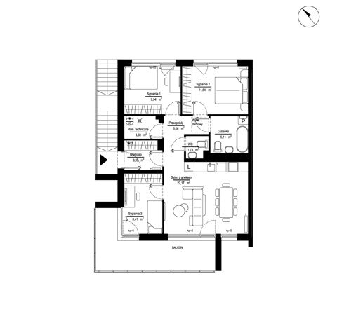Plan 4 pok. 72m²
