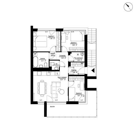 Plan 4 pok. 72m²