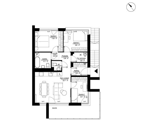 Plan 4 pok. 72m²