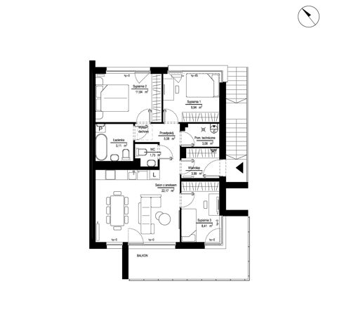 Plan 4 pok. 72m²