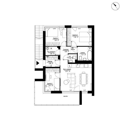 Plan 4 pok. 72m²