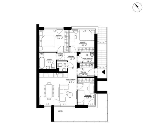 Plan 4 pok. 72m²