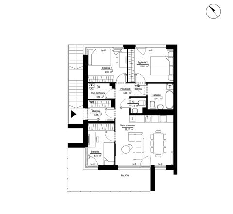 Plan 4 pok. 72m²