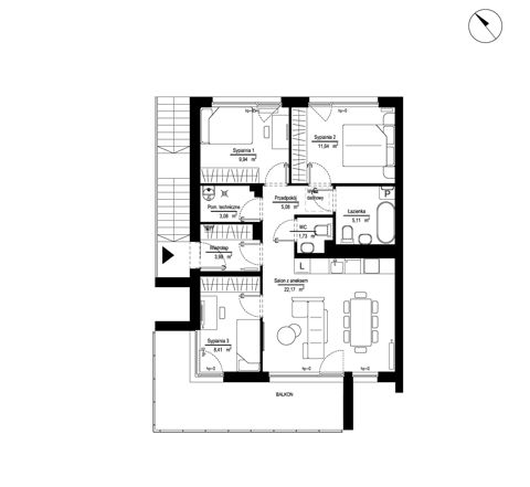 Plan 4 pok. 72m²